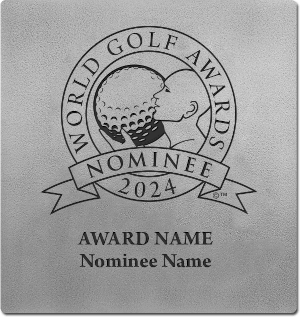 World Golf Awards nominee wall plaque